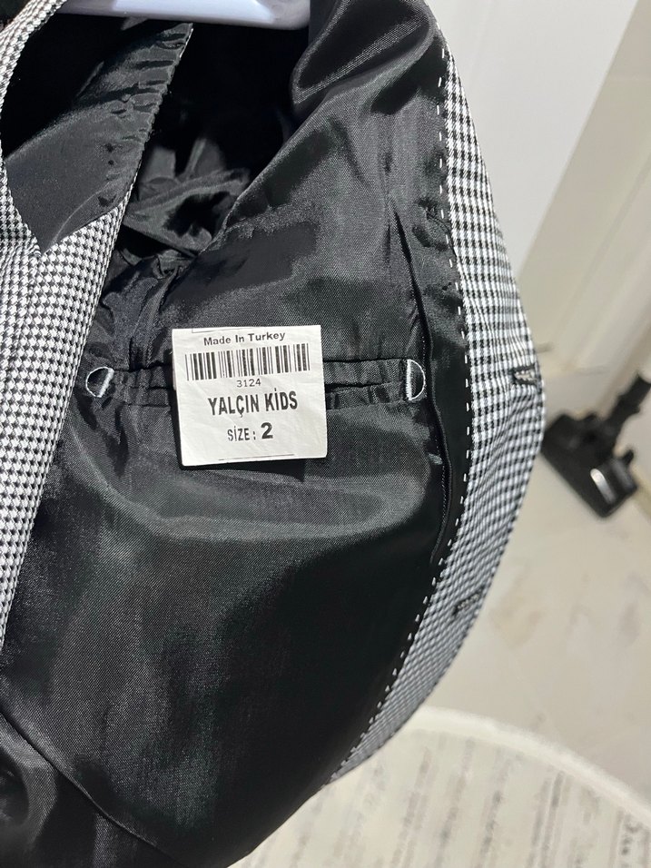 Erkek Çocuk Siyah Ekose Düğmeli Ceket - Görsel 4