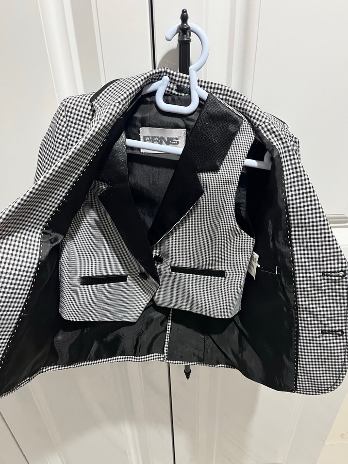 Erkek Çocuk Siyah Ekose Düğmeli Ceket - Görsel 5