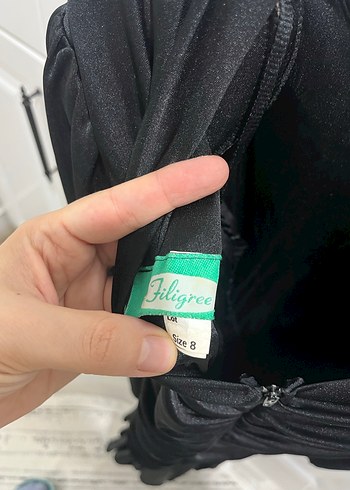 Vintage 
Siyah Uzun Kollu Drapeli Gotik Abiye Elbise - Görsel 10