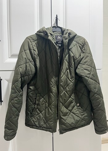 Kapüşonlu Fermuarlı Gri erkek Mont - Görsel 2