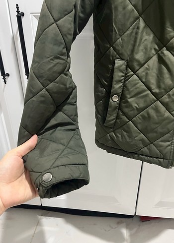 Kapüşonlu Fermuarlı Gri erkek Mont - Görsel 8