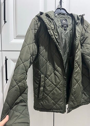 Kapüşonlu Fermuarlı Gri erkek Mont - Görsel 9