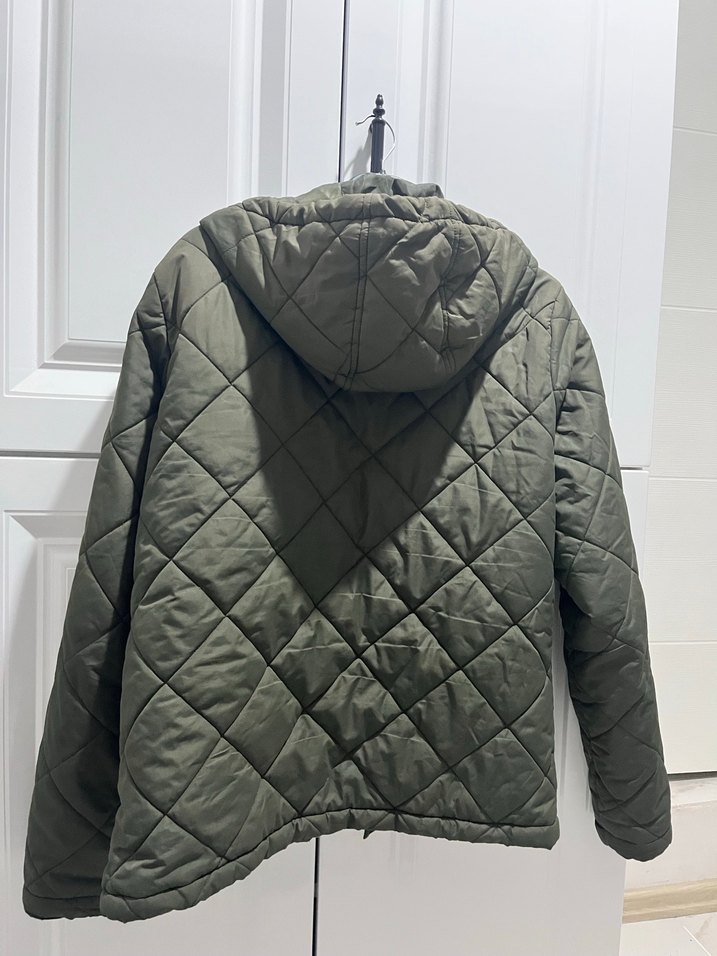 Kapüşonlu Fermuarlı Gri erkek Mont - Görsel 3