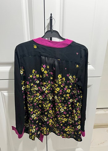 Mor Çiçek Desenli Bohem Kadın Bluz - Görsel 8