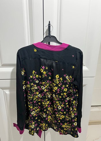 Mor Çiçek Desenli Bohem Kadın Bluz - Görsel 7