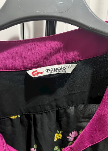 Mor Çiçek Desenli Bohem Kadın Bluz - Görsel 3