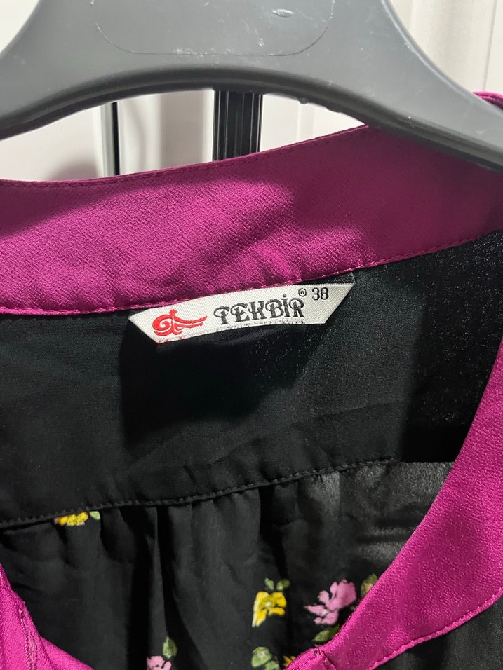 Mor Çiçek Desenli Bohem Kadın Bluz - Görsel 3