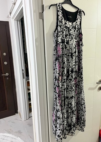 Kadın Çok Renkli Uzun Askısız Salaş Elbise - Görsel 3