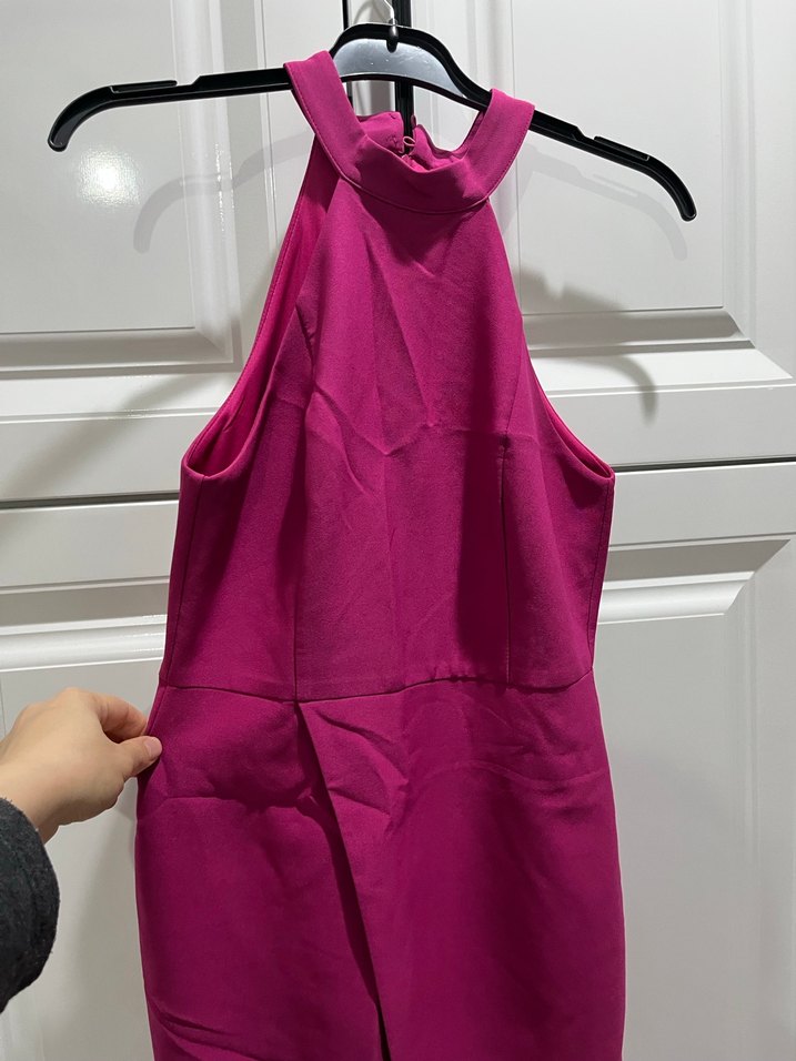 Kadın Pembe Uzun Yüksek Yakalı Elbise - Görsel 5