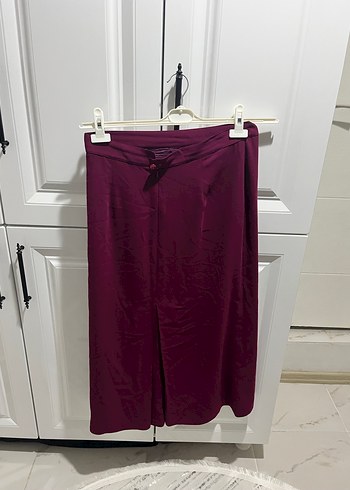 Bordo Uzun Drapeli Kadın Etek - Görsel 2