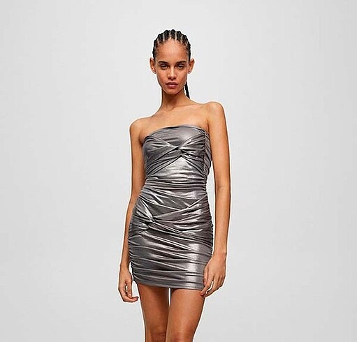 Pull & bear gri metal elbise