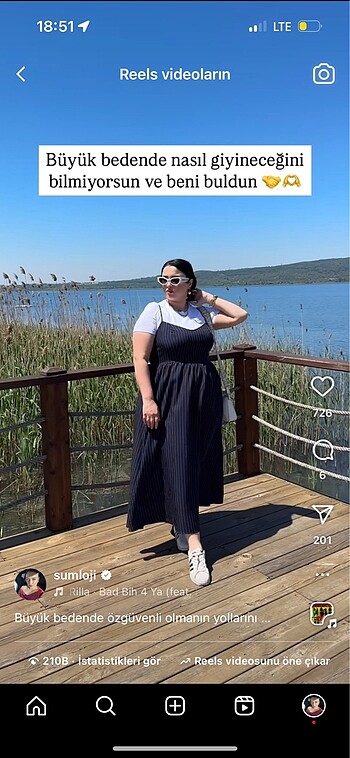 Lacivert çizgili elbise