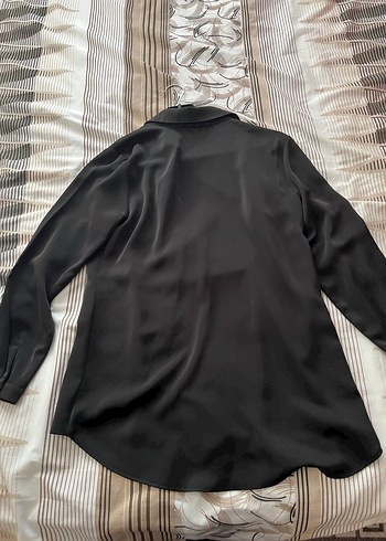 Siyah Düğmeli Uzun Kollu Kadın Gömlek - Görsel 2