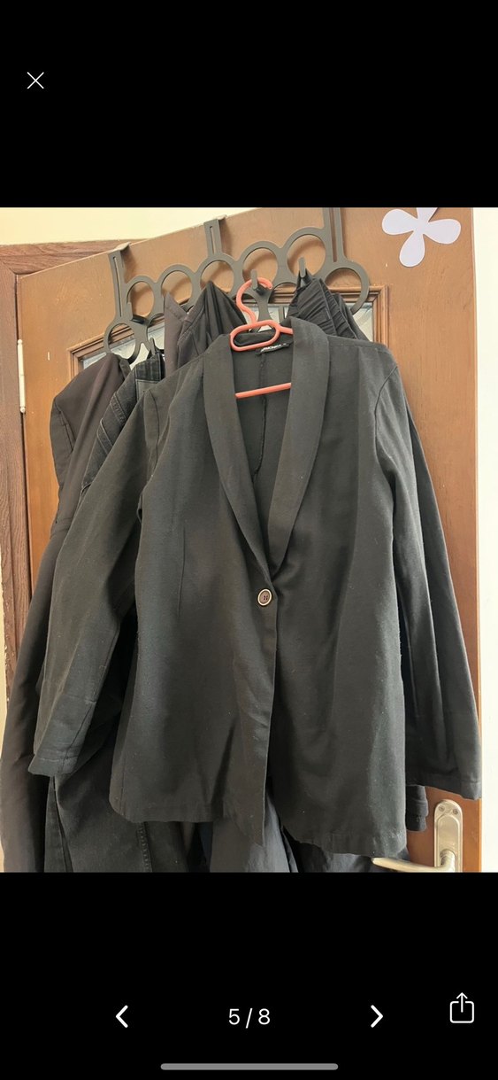 Siyah Düğmeli Midi Blazer - Görsel 5