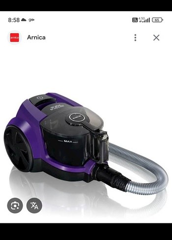 Arnica Mor Toz Torbasız Elektrikli Süpürge