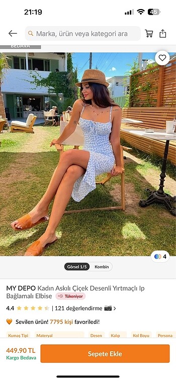 s Beden Askılı bebe mavisi çiçek desenli yırtmaçlı s beden uzun elbise