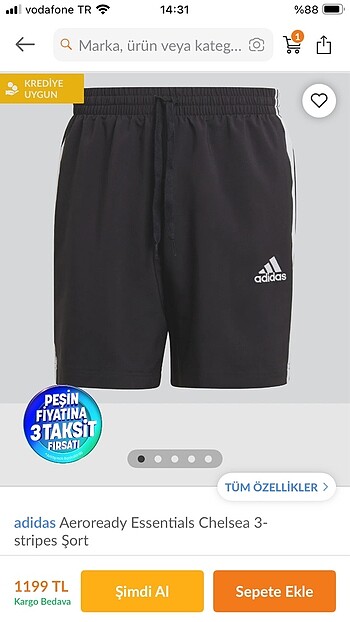 m Beden Orijinal adidas şort