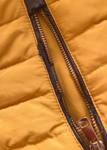 Sarı Fermuarlı Kadın Kışlık Mont - Görsel 5