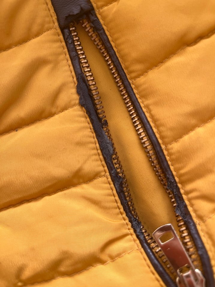Sarı Fermuarlı Kadın Kışlık Mont - Görsel 5