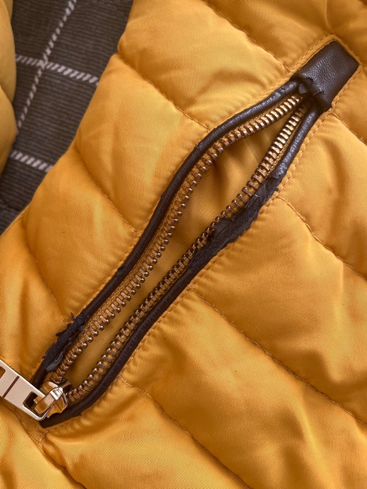 Sarı Fermuarlı Kadın Kışlık Mont - Görsel 4