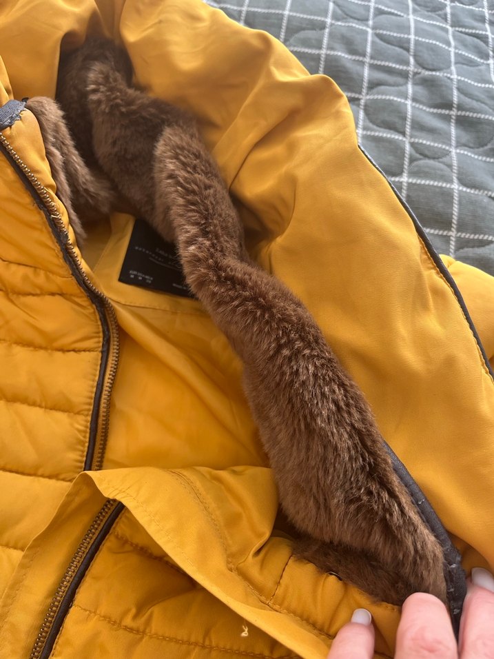 Sarı Fermuarlı Kadın Kışlık Mont - Görsel 2