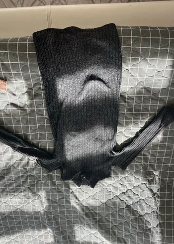 Gri Çizgili Boğazlı Hamile Kazak - Görsel 4