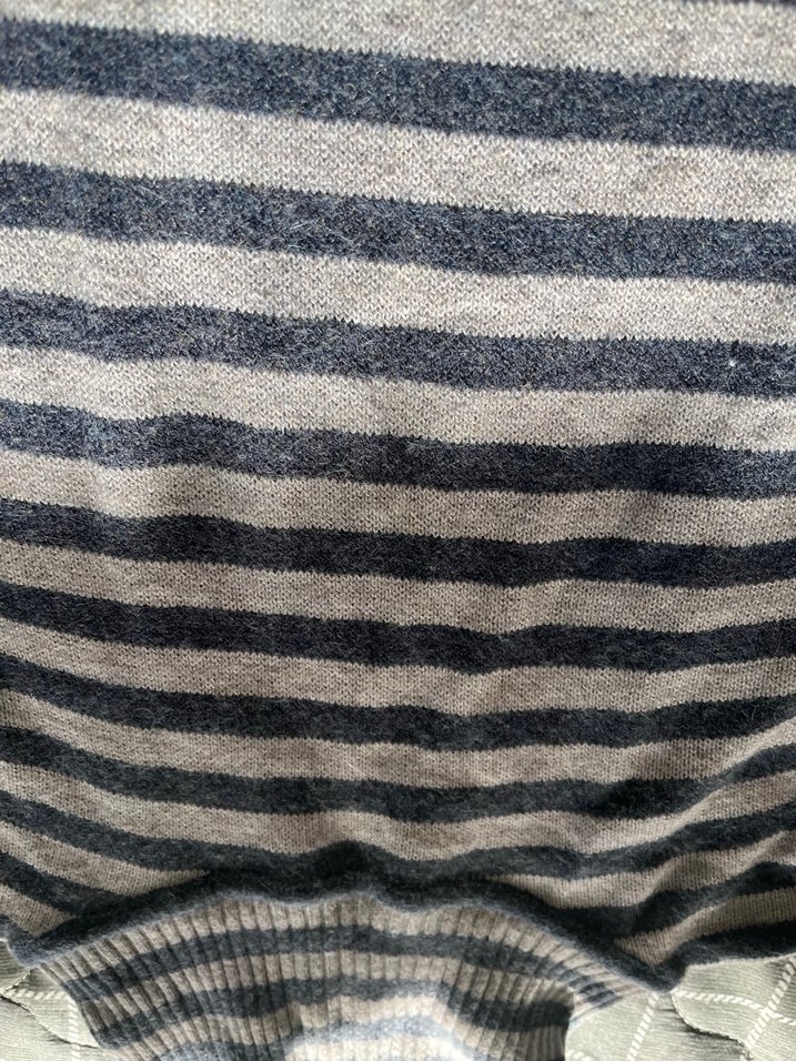 Gri Çizgili Boğazlı Hamile Kazak - Görsel 2