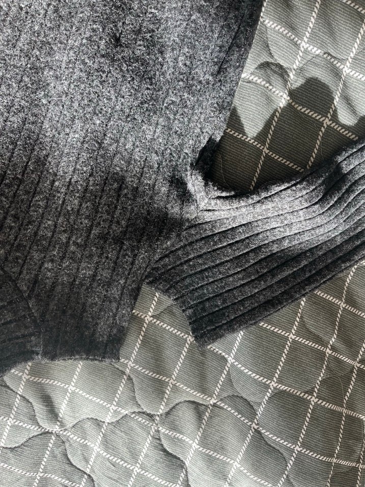 Gri Çizgili Boğazlı Hamile Kazak - Görsel 5