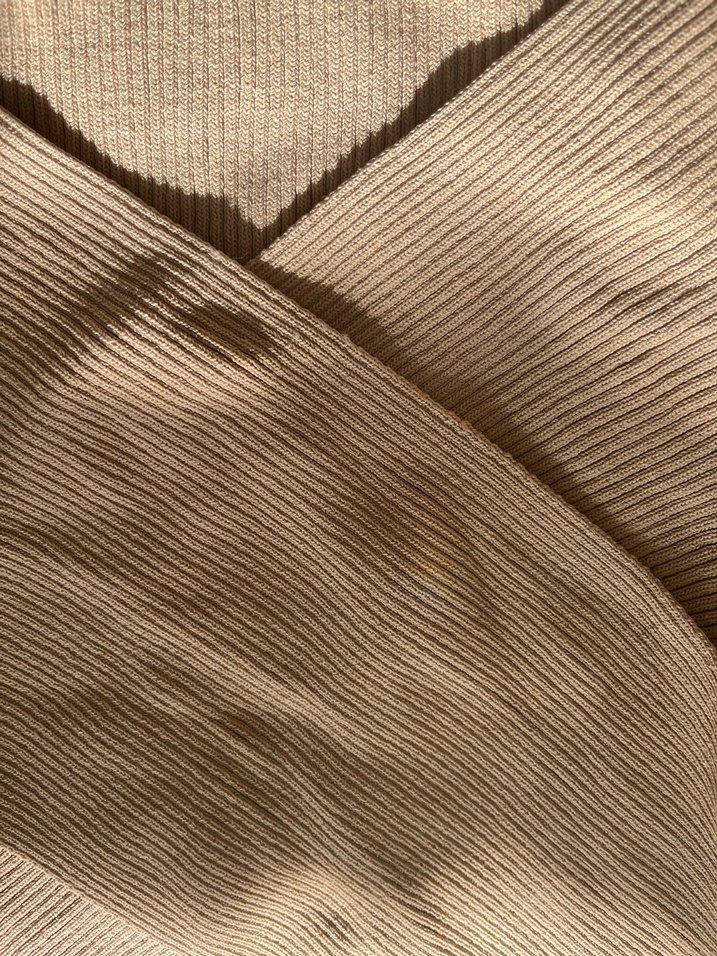 Bej V Yaka Kadın Triko Kazak - Görsel 3