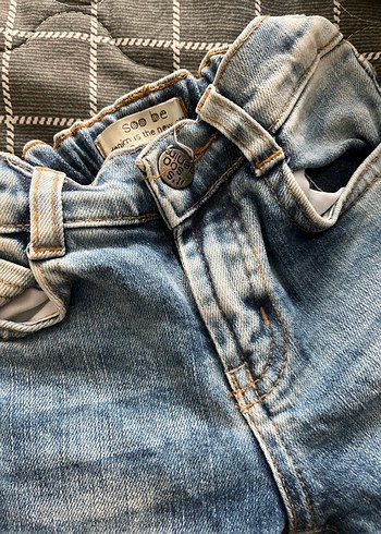 Renkli Bağlama Desenli Triko ve Denim Erkek Bebek Takımı - Görsel 5