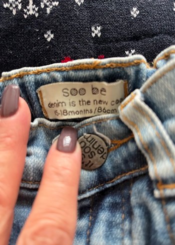 Renkli Bağlama Desenli Triko ve Denim Erkek Bebek Takımı - Görsel 2