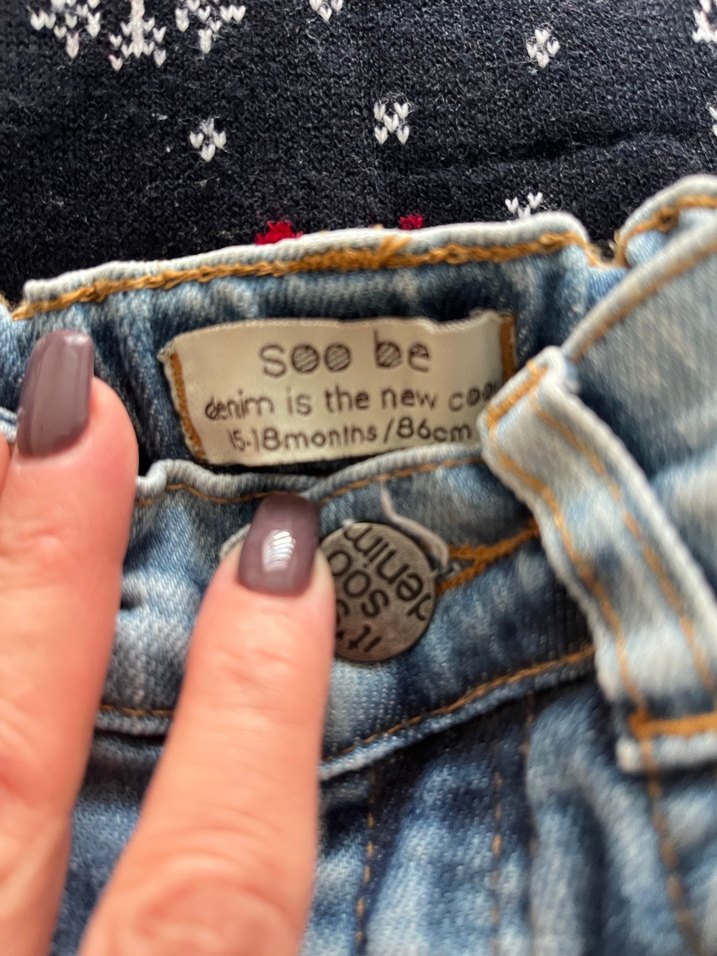 Renkli Bağlama Desenli Triko ve Denim Erkek Bebek Takımı - Görsel 2