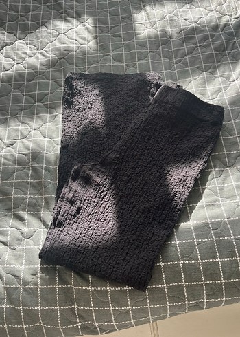 Siyah Örgü Kadın Triko Pantolon - Görsel 4