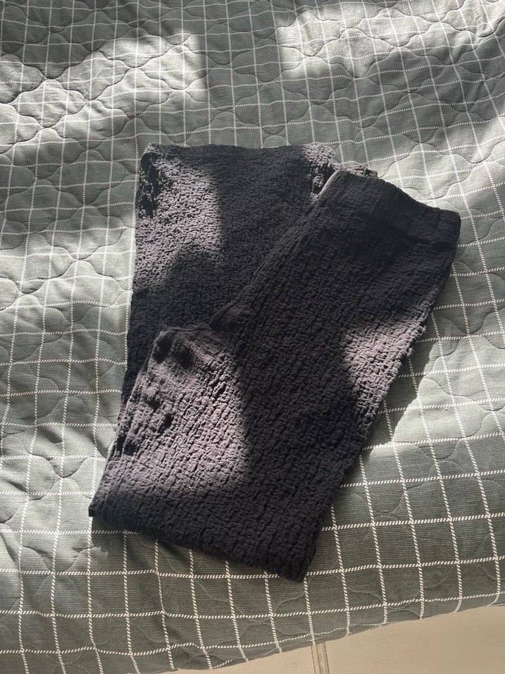 Siyah Örgü Kadın Triko Pantolon - Görsel 4