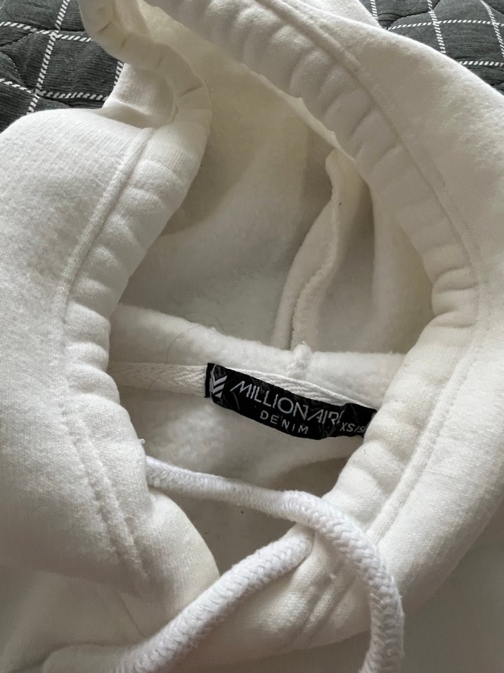 Beyaz Kadın Kapüşonlu Sweatshirt - Görsel 2