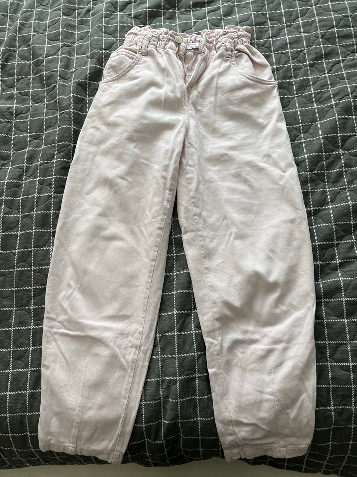 Beyaz Rahat Kesim Keten Kadın Pantolon - Görsel 2