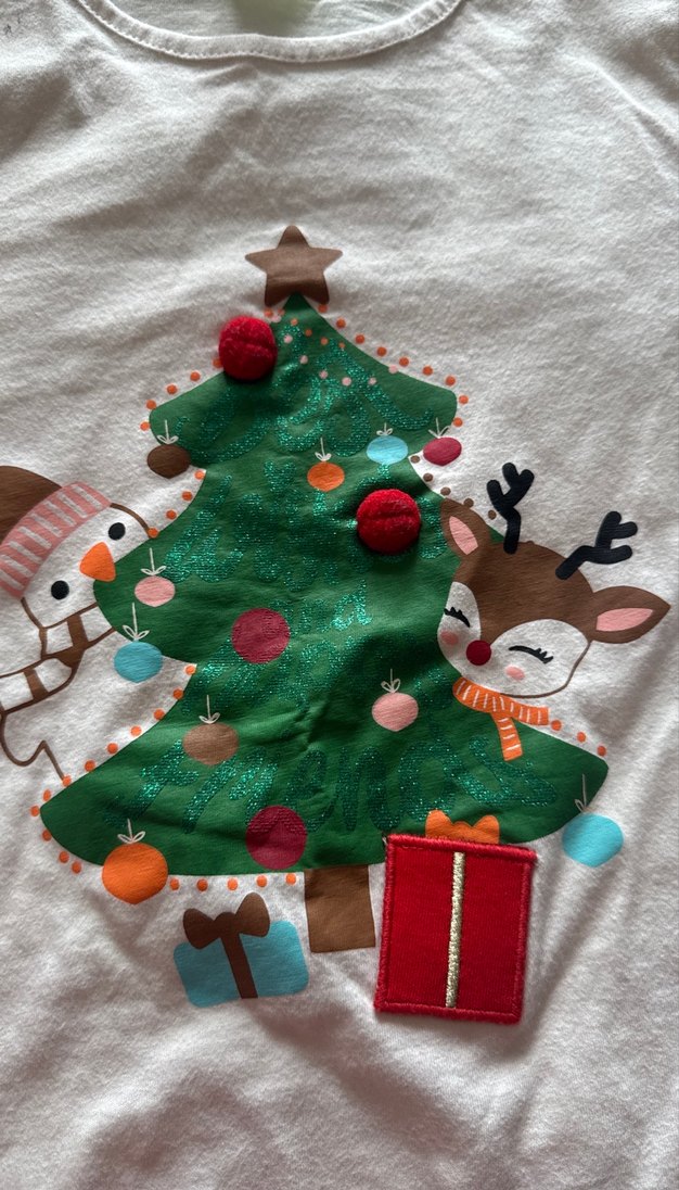 Beyaz Nakışlı Kız Çocuk Uzun Kollu Tişört - Görsel 2