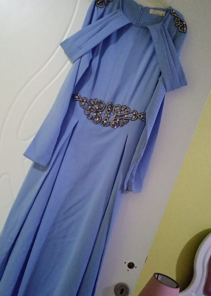 Tesettür taşlı abiye - Görsel 2