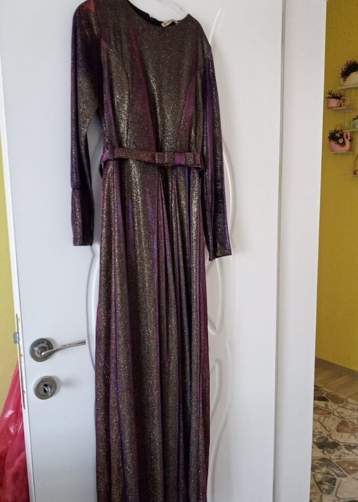 Simli tesettür abiye  - Görsel 3