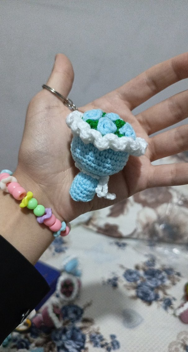 Renkli Örgü Bohem Kadın Anahtarlık - Görsel 4