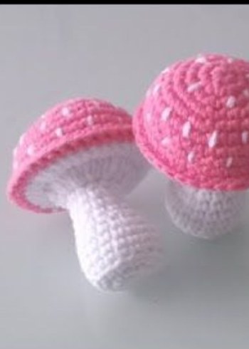 Kırmızı Bohem Püsküllü Mantar Anahtarlık - Görsel 2