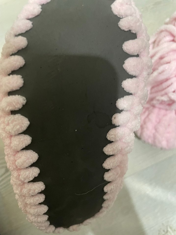 Pembe Örgü Kız Çocuk Ev Terliği - Görsel 2