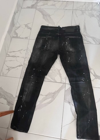 Diğer Siyah Tie-Dye Desenli Erkek Kot Pantolon
