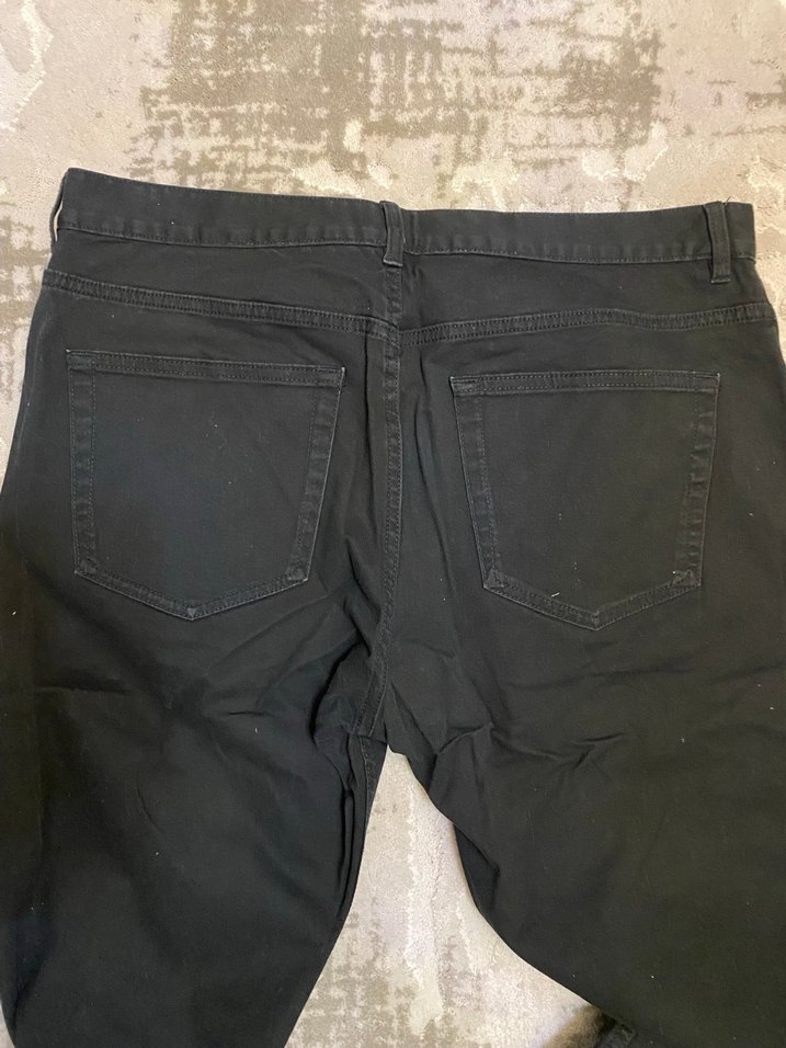 Siyah Kemerli Regular Fit Denim Pantolon - Görsel 2