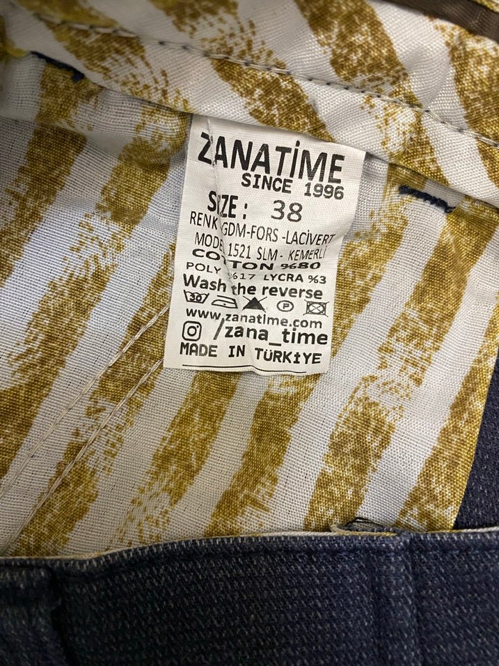 Erkek Lacivert Denim Regular Fit Pantolon - Görsel 3