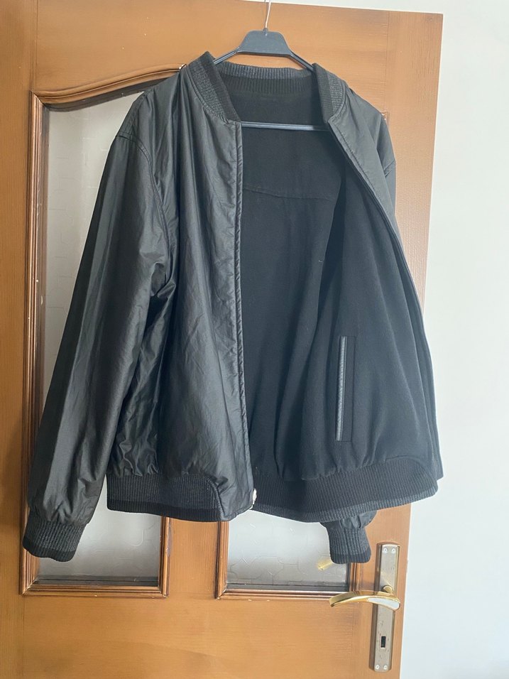 Siyah Erkek Fermuarlı Oversize Mont - Görsel 3