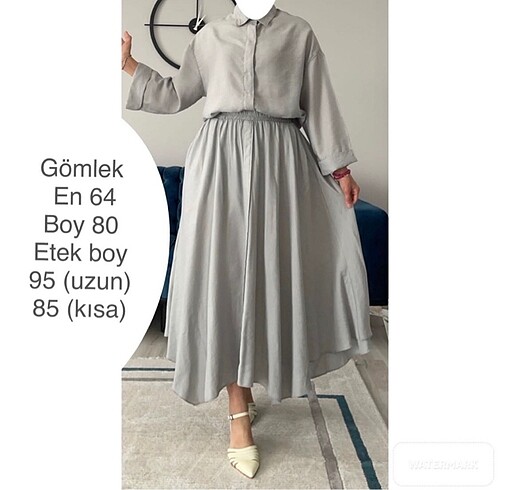 Keten tesettür etekli takım