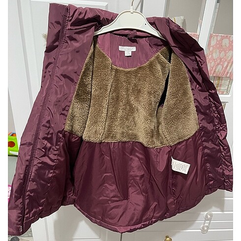 24-36 Ay Beden bordo Renk Panço kız çocuk mont