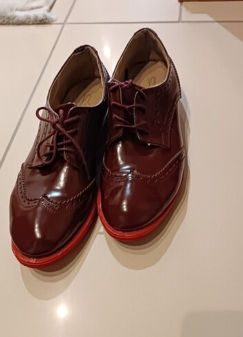 37 Beden bordo Renk Casual Oxford klasik ayakkabı