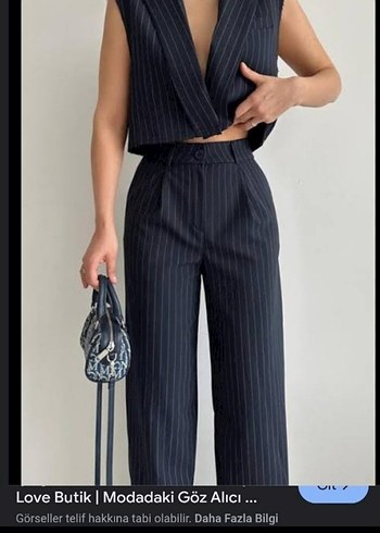 Denim Kumaşlı Lacivert Takım